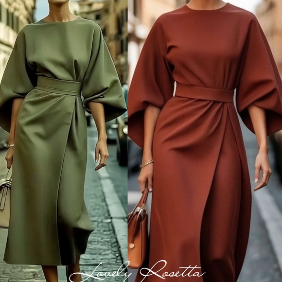 Elegant Rust Women's Dress - Picture 1 of 11